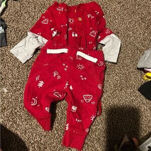 Red Baby Outfit with White Patterns